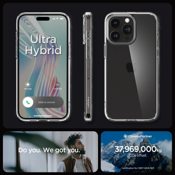 Ốp lưng iPhone 15 Pro Spigen Ultra Hybrid Crystal Clear-ACS06713-4