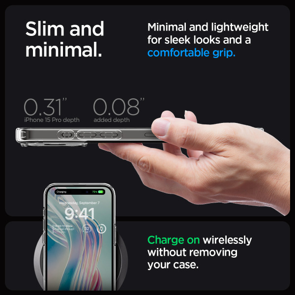 Ốp lưng iPhone 15 Pro Spigen Ultra Hybrid Crystal Clear-ACS06713-5
