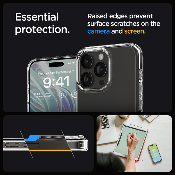 Ốp lưng iPhone 15 Pro Spigen Ultra Hybrid Crystal Clear-ACS06713-6