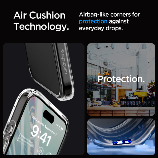 Ốp lưng iPhone 15 Pro Spigen Ultra Hybrid Crystal Clear-ACS06713-7