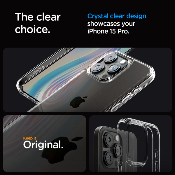 Ốp lưng iPhone 15 Pro Spigen Ultra Hybrid Crystal Clear-ACS06713-8