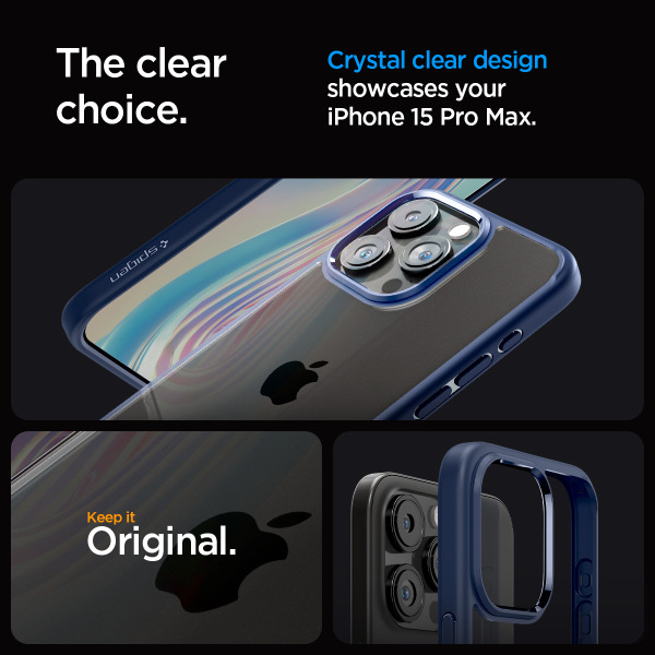 Ốp lưng iPhone 15 Pro Max Spigen Ultra Hybrid Crystal Clear-ACS06573-6
