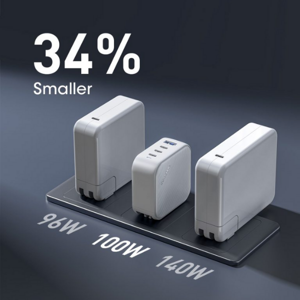Cốc sạc nhanh Innostyle 100W GaN Supercube 3C1A-IC100GWHT-6