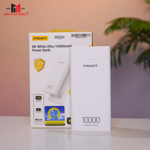 Pin sạc dự phòng Pisen 10.000 mAh 15W Mr White Ultra-TSD324-5