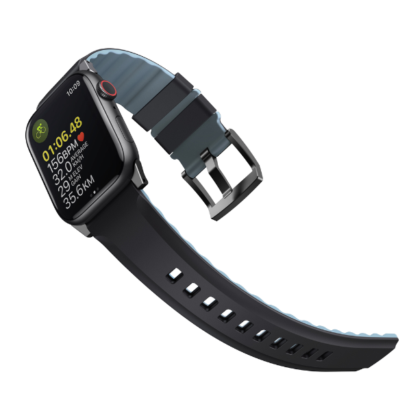Dây đeo Apple Watch 38 40 41mm UNIQ Airsoft Silicone Linus-UNIQ41MMLINUSBLK-2
