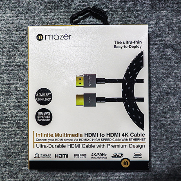Cáp chuyển đổi Mazer UltraThin HDMI to HDMI 4K 3m-MHDMIUT300-6