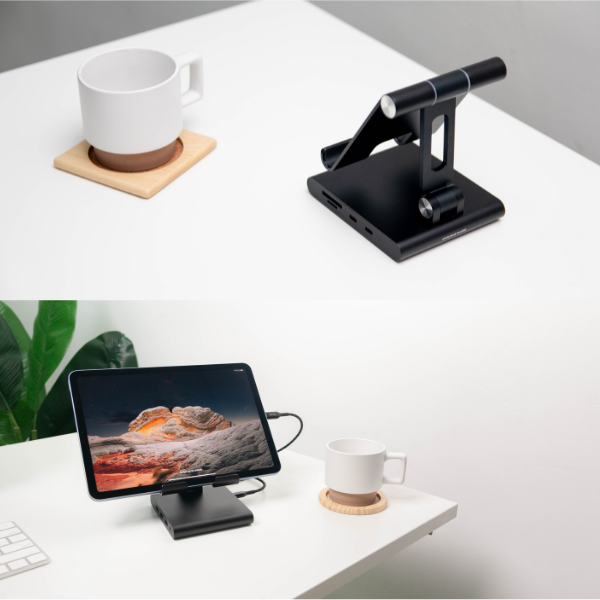 Hub chuyển đổi Mazer 8 in 1 Type-C Infinite.Multimedia Pro & Tablet Stand-MUC2MULTI8200BK-10