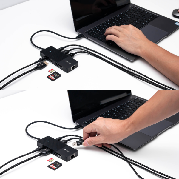 Hub chuyển đổi Mazer 8 in 1 Type-C Infinite.Multimedia Pro MULTI7007-MUC2MULTI7007BK-8