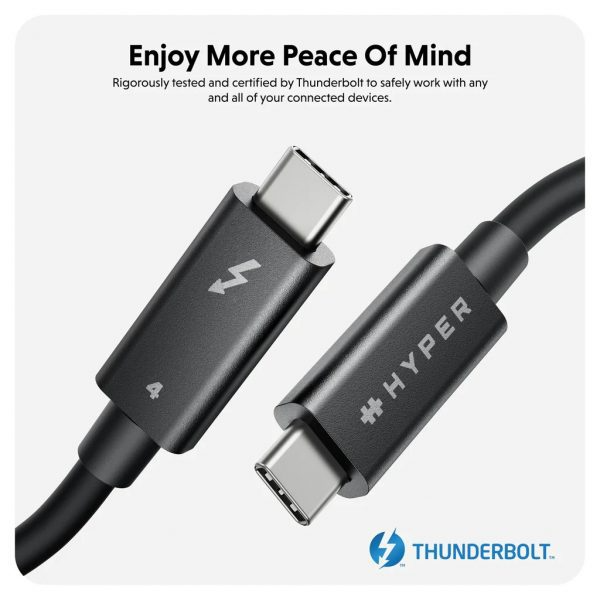 Cáp Thunderbolt 4 Type-C to Type-C HyperDrive 2m-HDTB4AC2GL-5