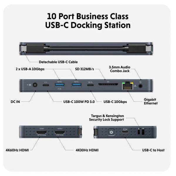 Hub chuyển đổi HyperDrive Next 10 in 1 Port Type-C Business Class HD7001GL-HD7001GL-2