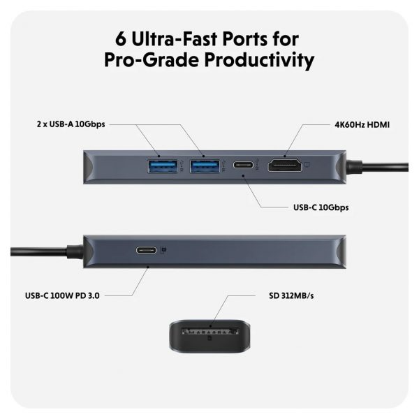Hub chuyển đổi HyperDrive Next 6 in 1 Port Type-C HD4002GL-HD4002GL-3