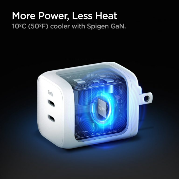 Cốc sạc nhanh 2 cổng Spigen 65W ArcStation Wall Charger-ACH03719-2