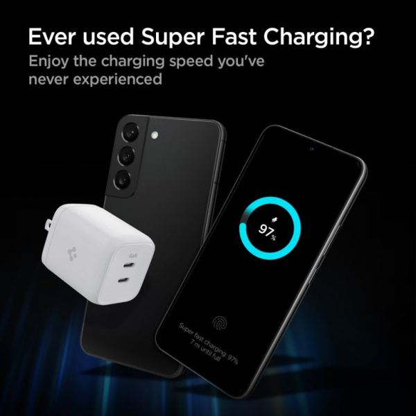 Cốc sạc nhanh 2 cổng Spigen 65W ArcStation Wall Charger-ACH03719-3