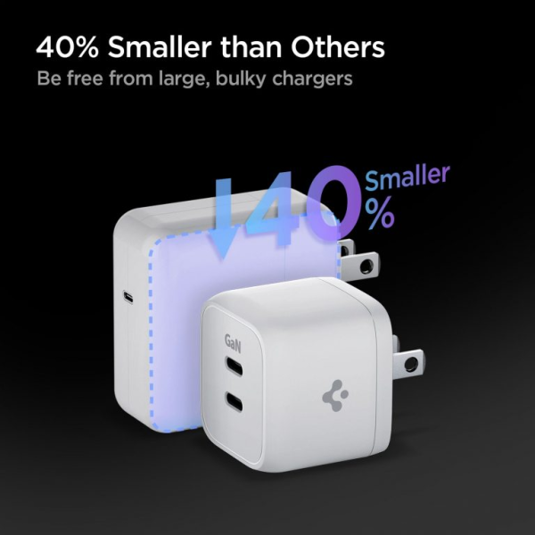 Cốc sạc nhanh 2 cổng Spigen 35W ArcStation Wall Charger-ACH03713-4