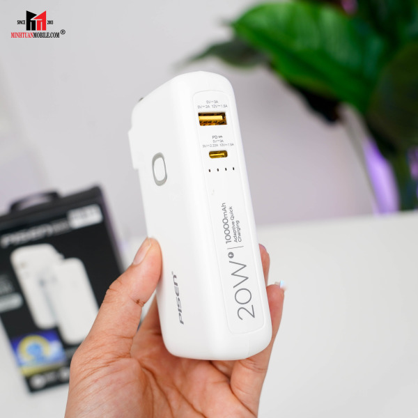 Pin sạc dự phòng Pisen 10.000 mAh 20W Quick High Power Box-TSD308WT-8