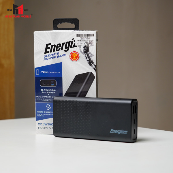 Pin sạc dự phòng Energizer 20.000 mAh 22.5W UE20012PQ-UE20012PQBK-10