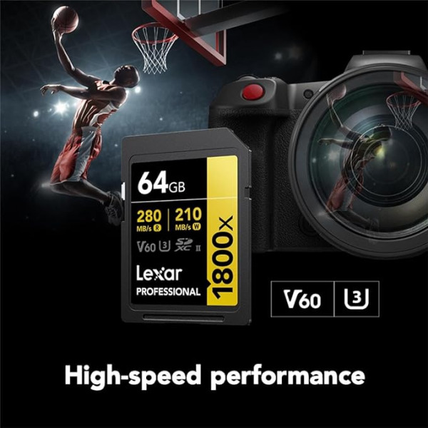 Thẻ nhớ Lexar 64GB 1800x SDXC UHS-II 280MB s-LSD1800064G-BNNNG-6