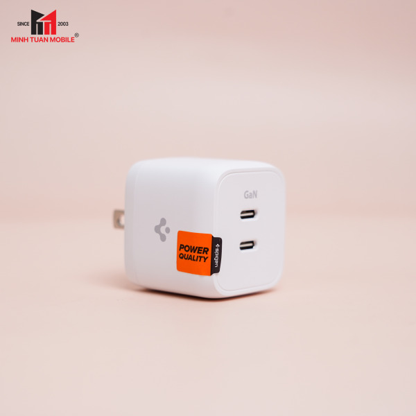 Cốc sạc nhanh 2 cổng Spigen 35W ArcStation Wall Charger-ACH03713-7