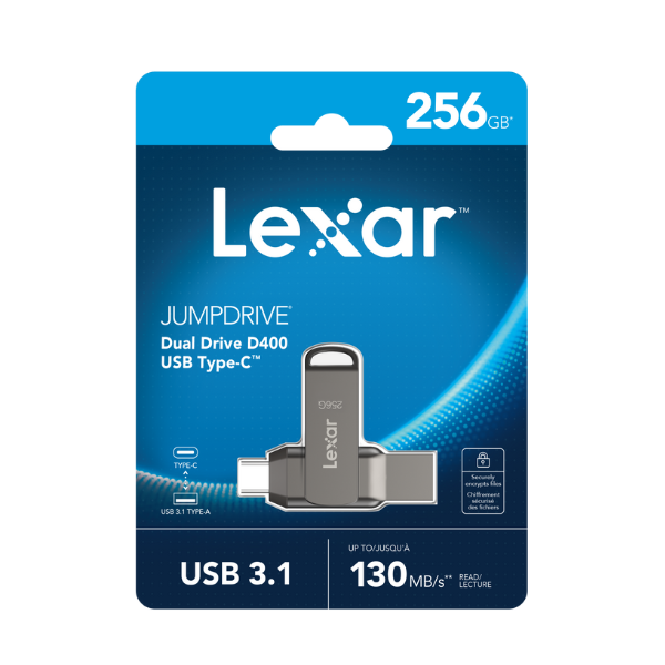 USB Lexar 256GB JumpDrive Dual Drive D400 USB 3.1 Type-C-LJDD400256G-BNQNG-5