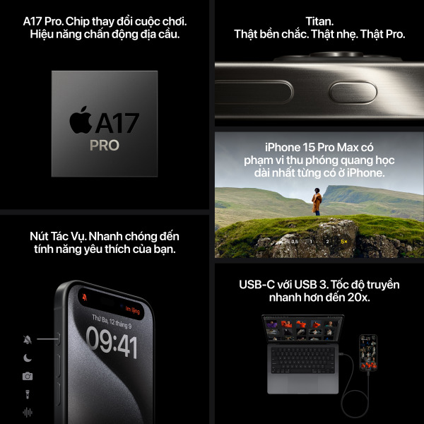 iPhone 15 Pro 256GB - Chính hãng VN A-IPHONE 15 PRO 256GB-5