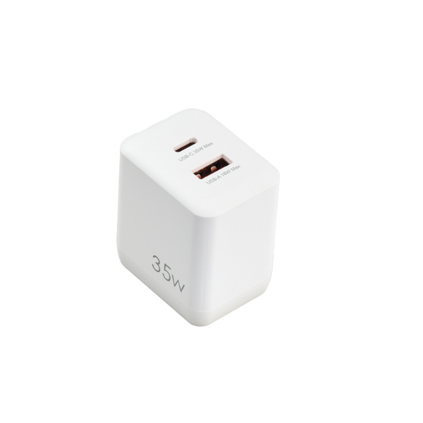 Cốc sạc nhanh 2 cổng 9Fit 35W PD 1A1C GaN-9FAC001B-2