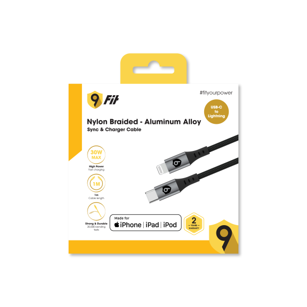 Cáp Type-C to Lightning 9Fit MFi 1M-9FCA002B-11