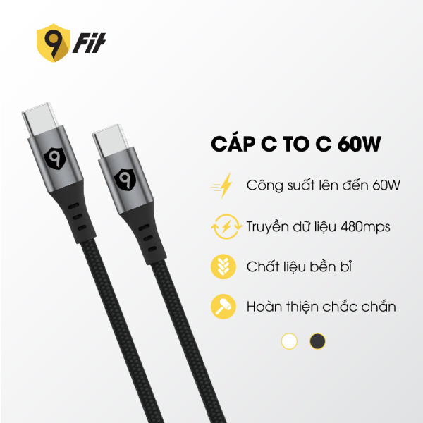 Cáp Type-C to Type-C 9Fit 1M-9FCA001W-8