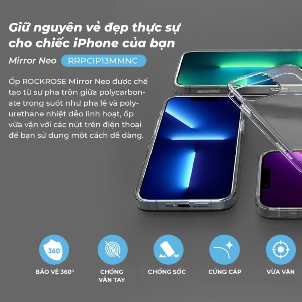 Ốp lưng iPhone 13 Pro Max Rockrose Mirror Neo-RRPCIP13PMMNC-3
