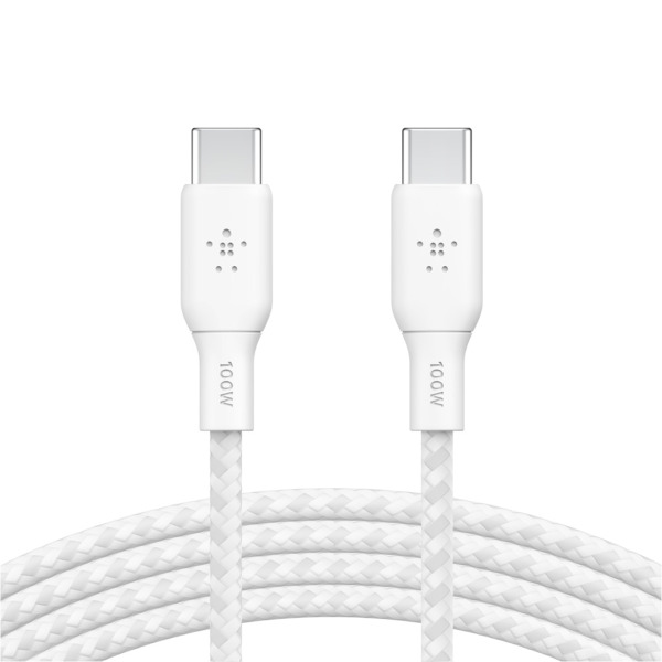 Cáp Type-C to Type-C Belkin 100W vỏ dù 2M-CAB014BT2MWH-2