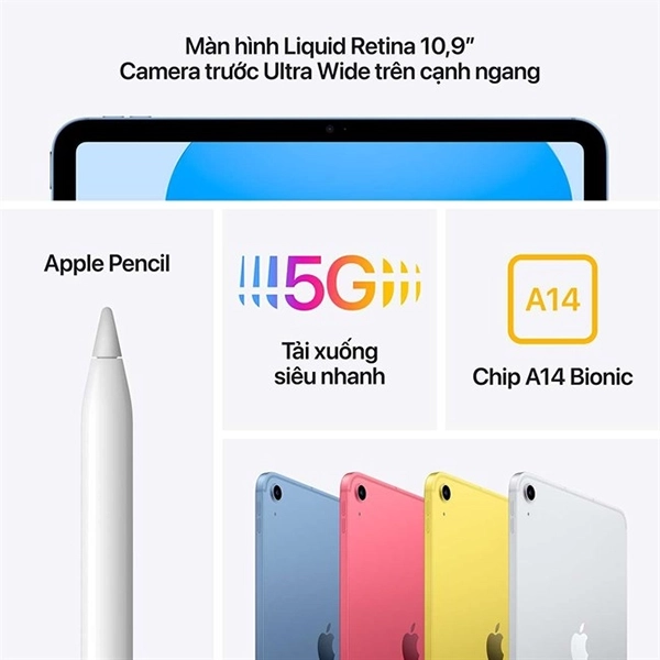 iPad Gen 10 5G 256GB - Chính hãng VN-IPAD-GEN-10-2022-WIFI+5G.5-5