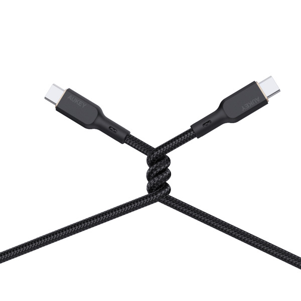 Cáp Type-C to Type-C Aukey 100W Bọc Dù Lõi Kevlar 1.8M-CB-KCC102-BLK-3