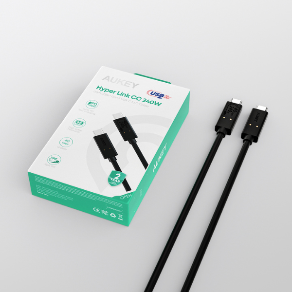 Cáp chuyển USB-IF Aukey thế hệ thứ 3 240W 0.8M-CB-TCC241-BLK-5