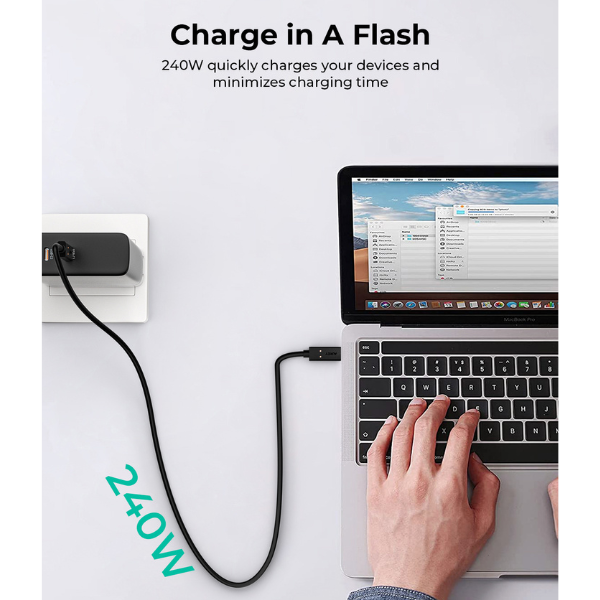 Cáp chuyển USB-IF Aukey thế hệ thứ 3 240W 0.8M-CB-TCC241-BLK-9