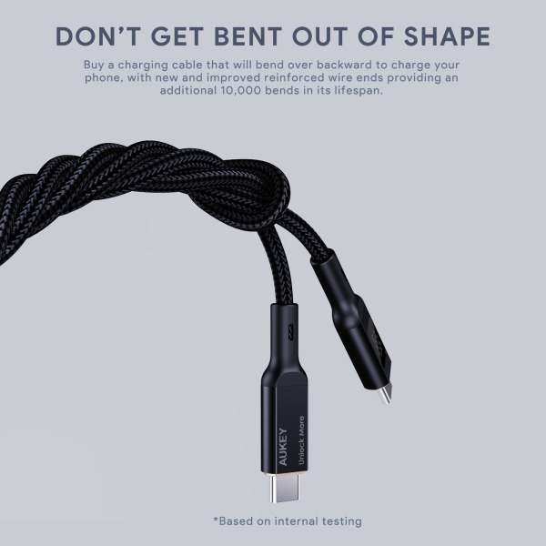 Cáp Type-C to Type-C Aukey 100W Bọc Dù 1.8M-CB-MCC102-BLK-7
