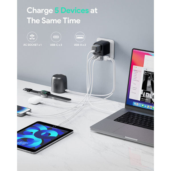 Sạc đa năng Aukey PD35W nhiều cổng PA-TA07A-PA-TA07A-GRA-2