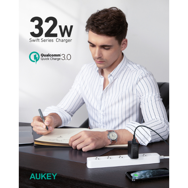 Cốc sạc nhanh 2 cổng Aukey PD32W PA-F3S-PA-F3S-6