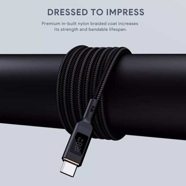 Cáp Type-C to Type-C Aukey 100W Bọc Dù 1M-CB-MCC101-BLK-4
