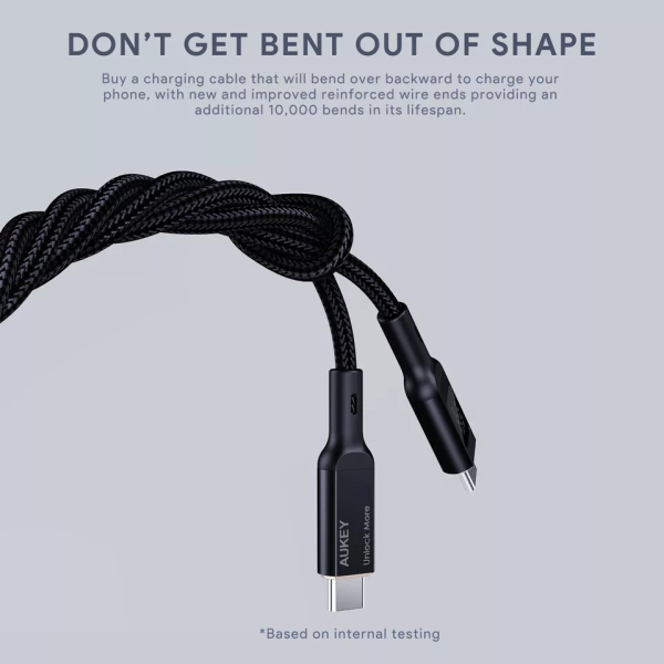 Cáp Type-C to Type-C Aukey 100W Bọc Dù 1M-CB-MCC101-BLK-5