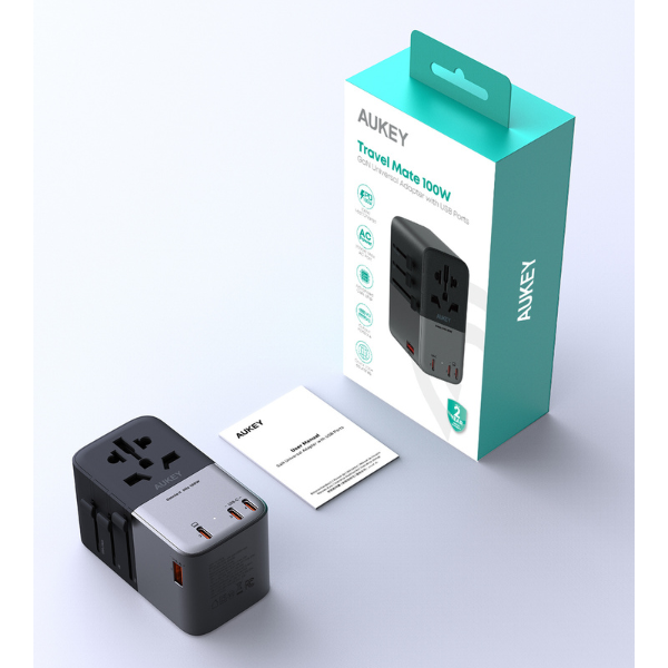 Sạc đa năng Aukey PD100W nhiều cổng PA-TA09A-PA-TA09A-GRA-5