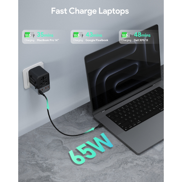 Sạc đa năng Aukey PD65W nhiều cổng PA-TA08A-PA-TA08A-GRA-4