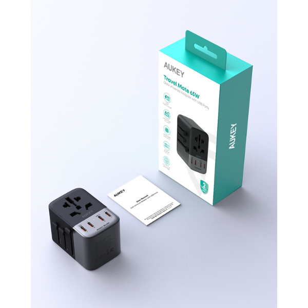 Sạc đa năng Aukey PD65W nhiều cổng PA-TA08A-PA-TA08A-GRA-6