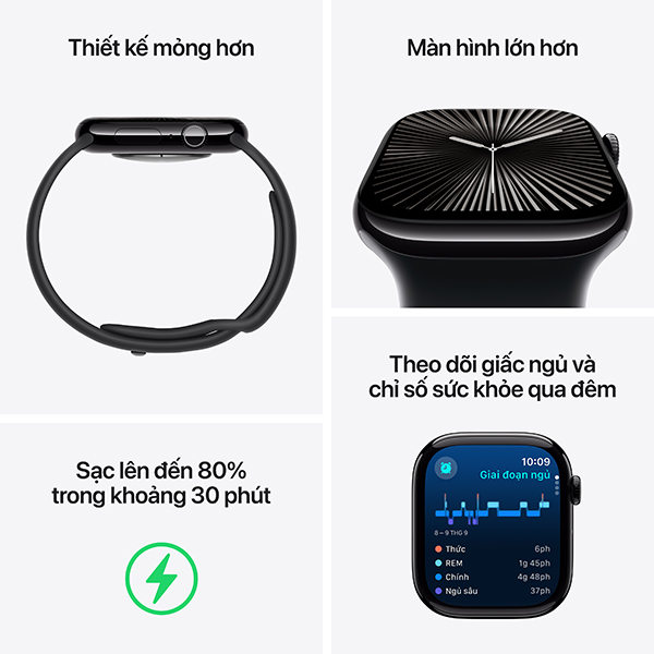 Apple Watch S10 GPS 42mm Viền Nhôm Dây Cao Su - Chính hãng VN A-AW S10 NHOM CAO SU 42-3