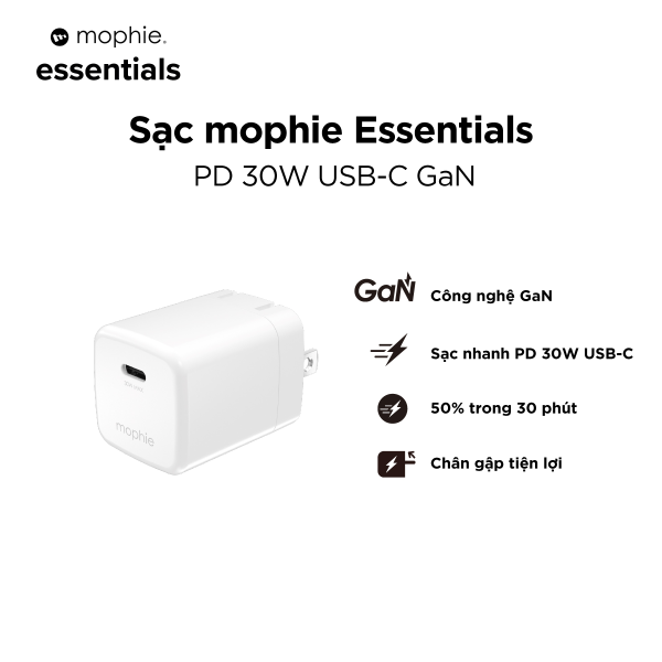 Cốc sạc nhanh Mophie Essentials 30W Type-C PD GaN-409916729-4