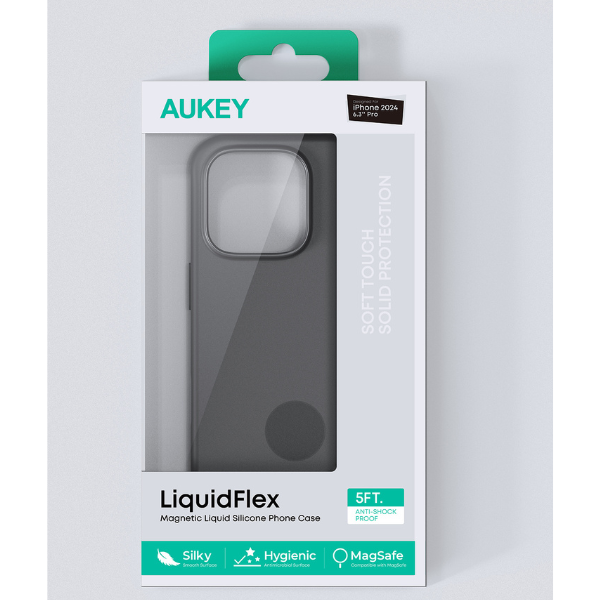 Ốp lưng Magsafe iPhone 16 Pro Max Aukey Liquid Silicone-PC-GJ20DT-2