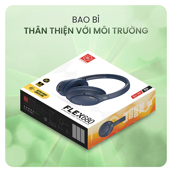 Tai nghe không dây chống ồn chủ động ANC Alpha Works FLEX 680-TN AW-FLEX 680-9