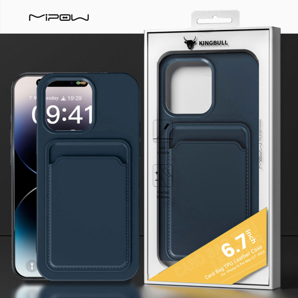 Ốp lưng iPhone 15 Pro Max Mipow Card Bag TPU Leather-MC15A04-BK-12