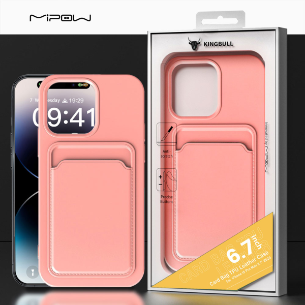 Ốp lưng iPhone 15 Pro Max Mipow Card Bag TPU Leather-MC15A04-BK-14