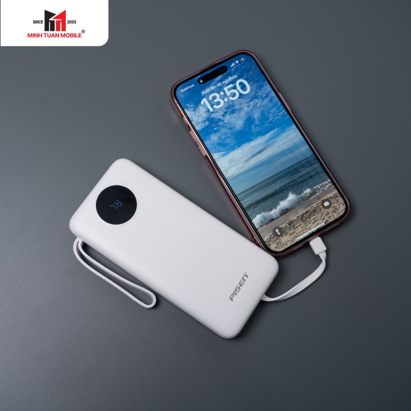 Pin sạc dự phòng Pisen 10.000 mAh 22.5W Quick PowerLink Round-TP-D099-12