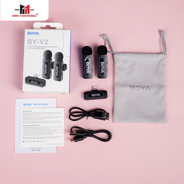 Micro không dây Boya kết nối qua cổng Lightning (Dual) BY-V2-BY-V2 V2.0-6