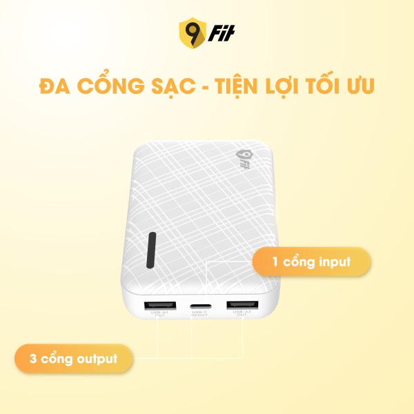 Pin sạc dự phòng 9Fit Lite 10.000 mAh 3.7V Li-Polymer-9PL10K03B-9